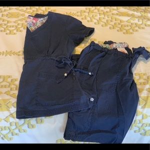 Koi Navy Scrub Set